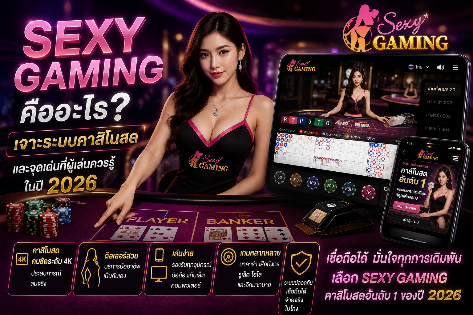 sexygaming คืออะไร 2026 เจาะระบบคาสิโนออนไลน์สดและจุดเด่น Sexy Game